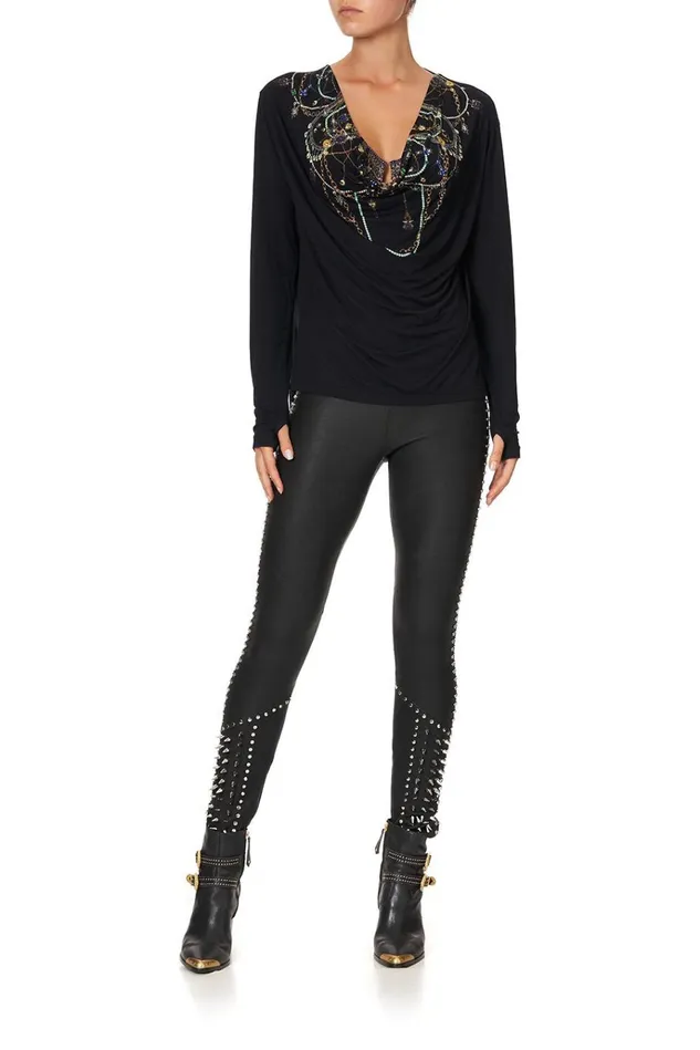 Camilla Tees Women Cowl Back Long Sleeve Tee Punk Of Primrose