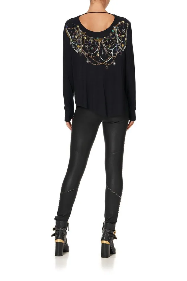 Camilla Tees Women Cowl Back Long Sleeve Tee Punk Of Primrose