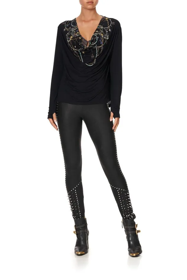 Camilla Tees Women Cowl Back Long Sleeve Tee Punk Of Primrose