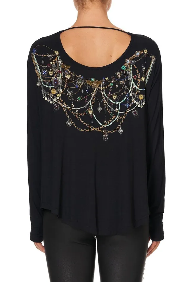 Camilla Tees Women Cowl Back Long Sleeve Tee Punk Of Primrose