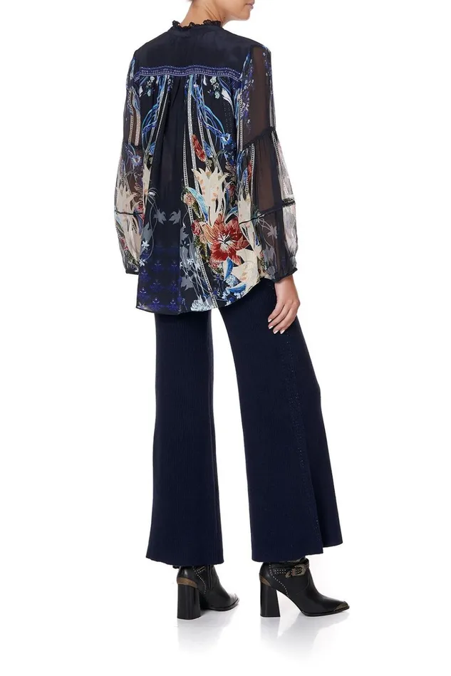 Camilla Tops Women Blouse With Yoke And Neck Tie Mare Mystique