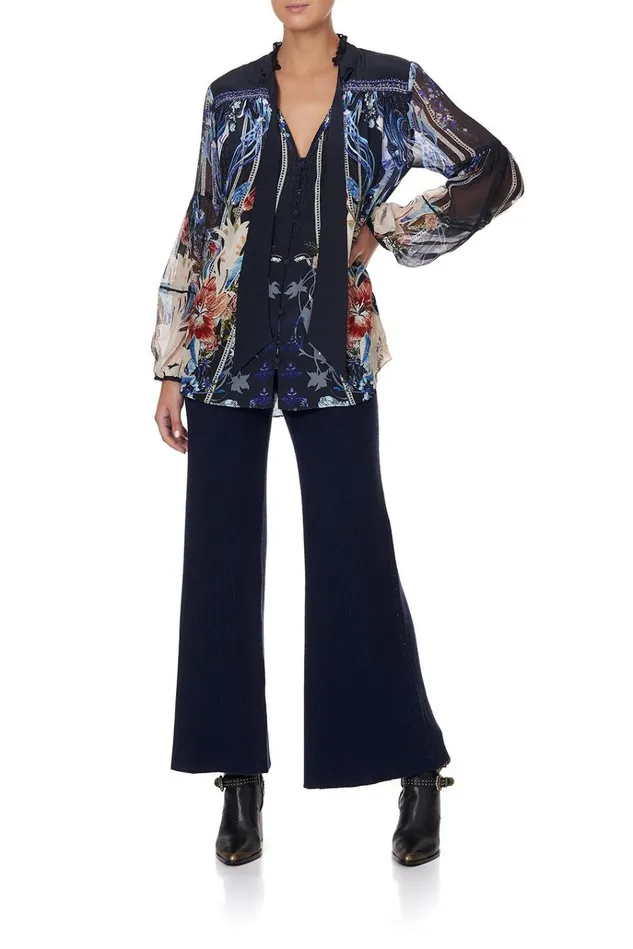 Camilla Tops Women Blouse With Yoke And Neck Tie Mare Mystique