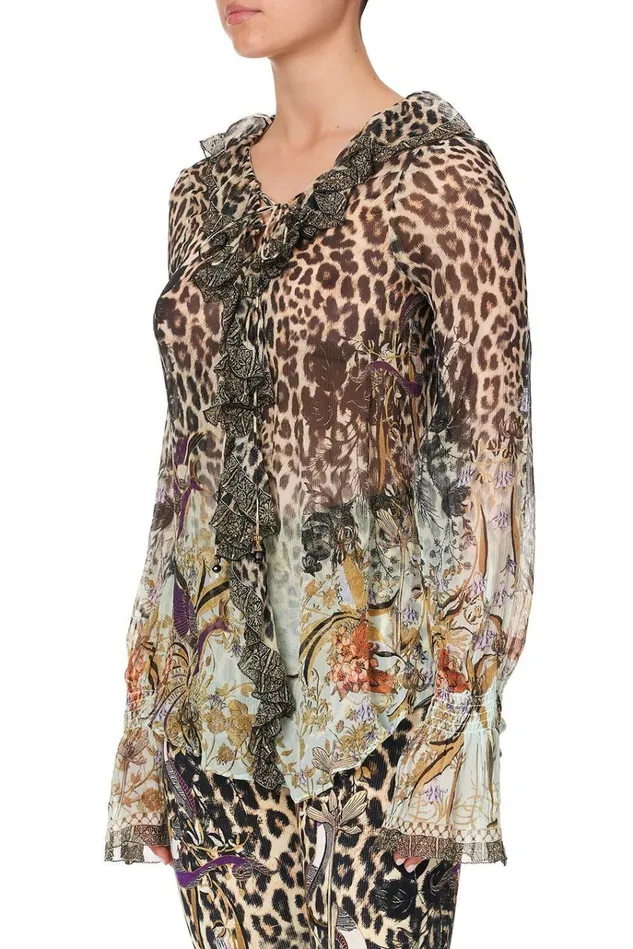 Camilla Tops Women Lace Up Ruffle Blouse Nomadic Nymph