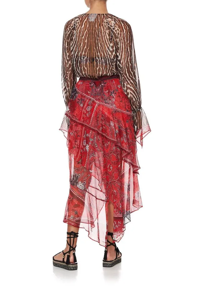 Camilla Tops Women Ruffle Front Blouse Pirate Punk