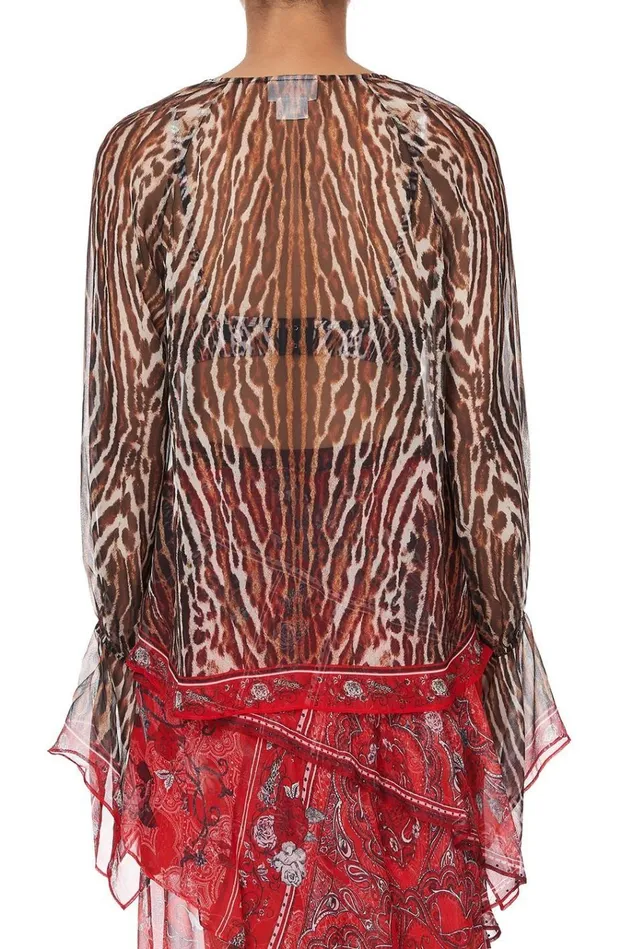 Camilla Tops Women Ruffle Front Blouse Pirate Punk