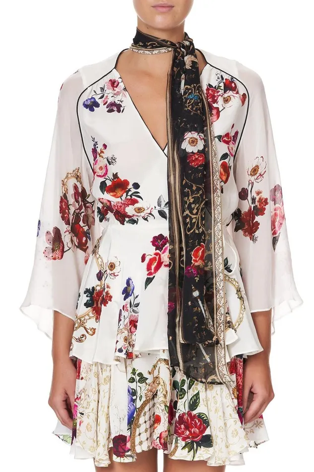 Camilla Tops Women Wrap Top With Neck Tie Fairy Godmother