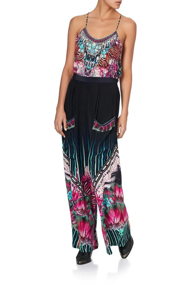 Camilla Trousers and Leggings Women Wide Leg Trouser With Front Pockets Rainbow Eyes