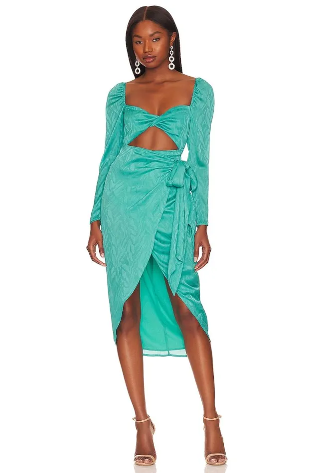 Campbell Midi Dress Aqua Blue Women Lovers and Friends Dresses