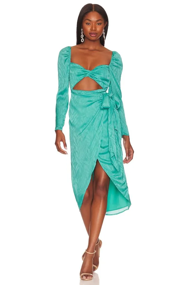 Campbell Midi Dress Aqua Blue Women Lovers and Friends Dresses