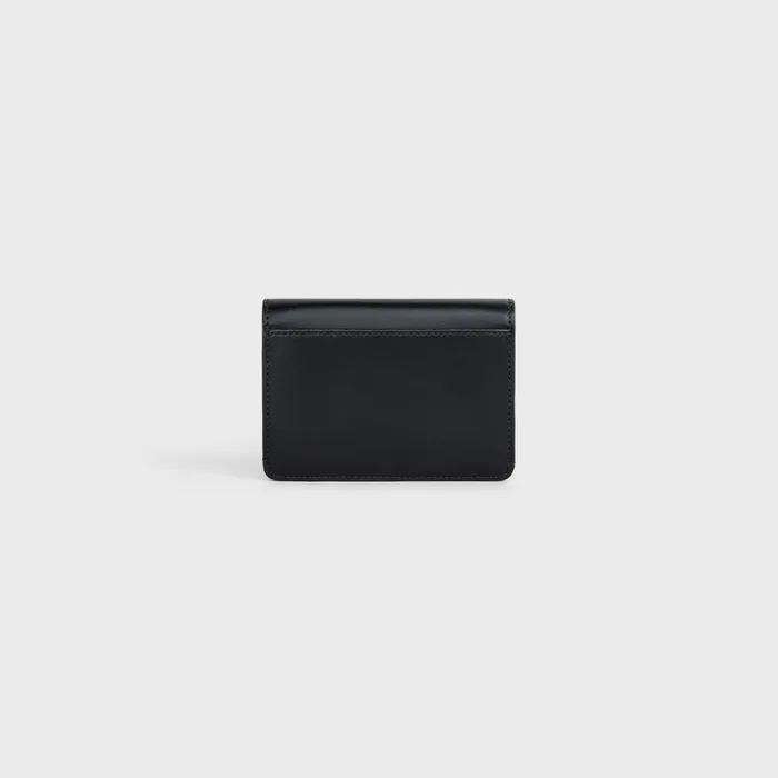 Card Holder With Flap Triomphe In Shiny Calfskin Black Women CELINE CARD HOLDERS Card Holder With Flap Triomphe In Shiny Calfskin Black Women CELINE CARD HOLDERS
