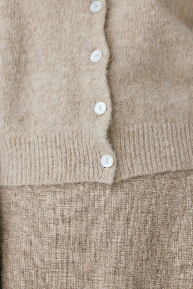 Cardigans Women VRG GRL Henley Knit Cardigan Marle Cardigans Women VRG GRL Henley Knit Cardigan Marle