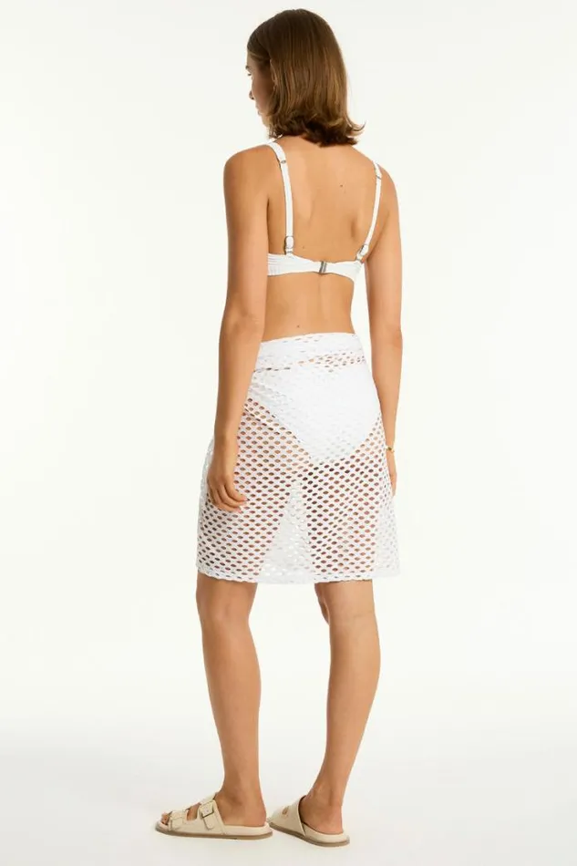 Castaway Mid Length Mesh Wrap Castaway White Women Sea Level Overswim