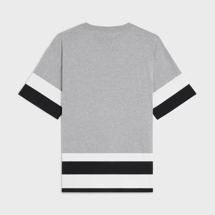 Celine 16 Oversized TShirt In Cotton Jersey Grey Black Off White Men CELINE TSHIRTS AND SWEATSHIRTS