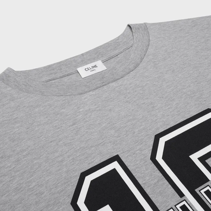 Celine 16 Oversized TShirt In Cotton Jersey Grey Black Off White Men CELINE TSHIRTS AND SWEATSHIRTS