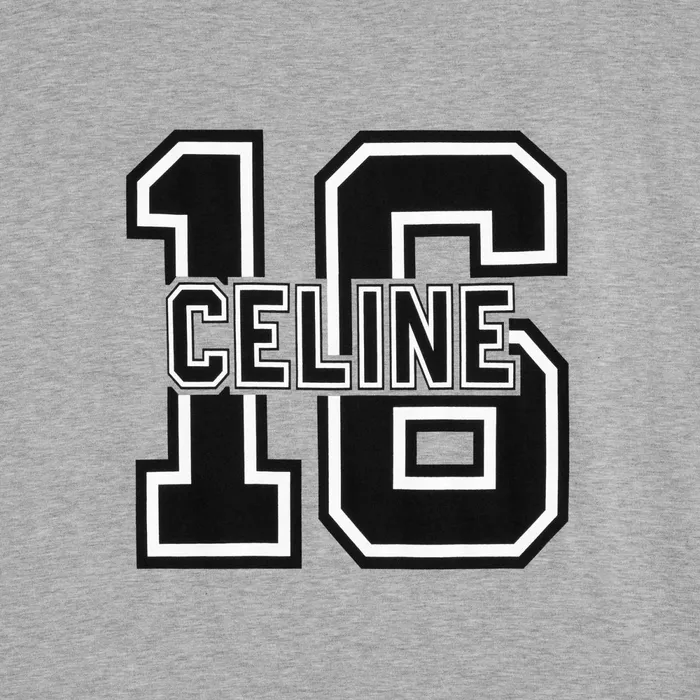 Celine 16 Oversized TShirt In Cotton Jersey Grey Black Off White Men CELINE TSHIRTS AND SWEATSHIRTS
