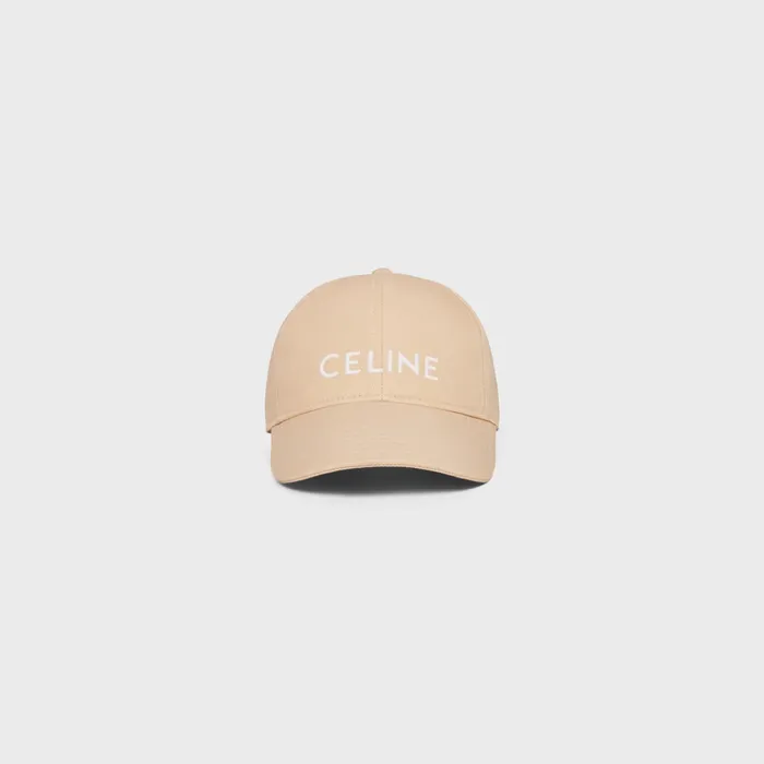 Celine Baseball Cap In Cotton Champagne Fonc Women CELINE HATS AND SOFT ACCESSORIES