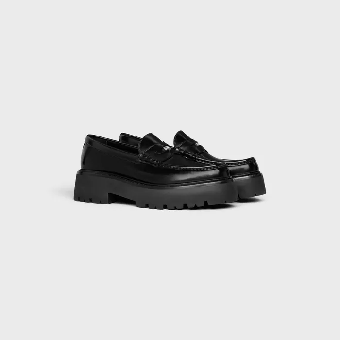 Celine Bulky Penny Chunky Loafer In Polished Bullskin Black Men CELINE LOAFERS AND MOCASSINS