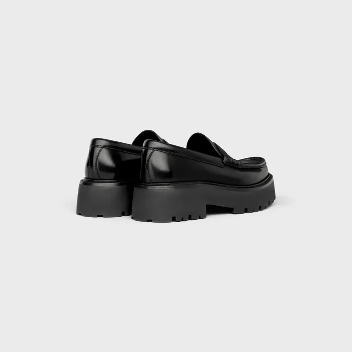 Celine Bulky Penny Chunky Loafer In Polished Bullskin Black Men CELINE LOAFERS AND MOCASSINS