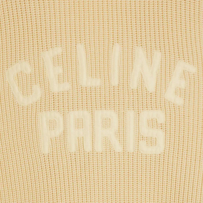 Celine College Cardigan In Cotton Ecrublack Men CELINE KNITWEAR