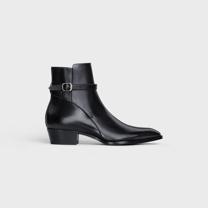 Celine Drugstore Jodhpur Boot In Shiny Calfskin Black Men CELINE BOOTS