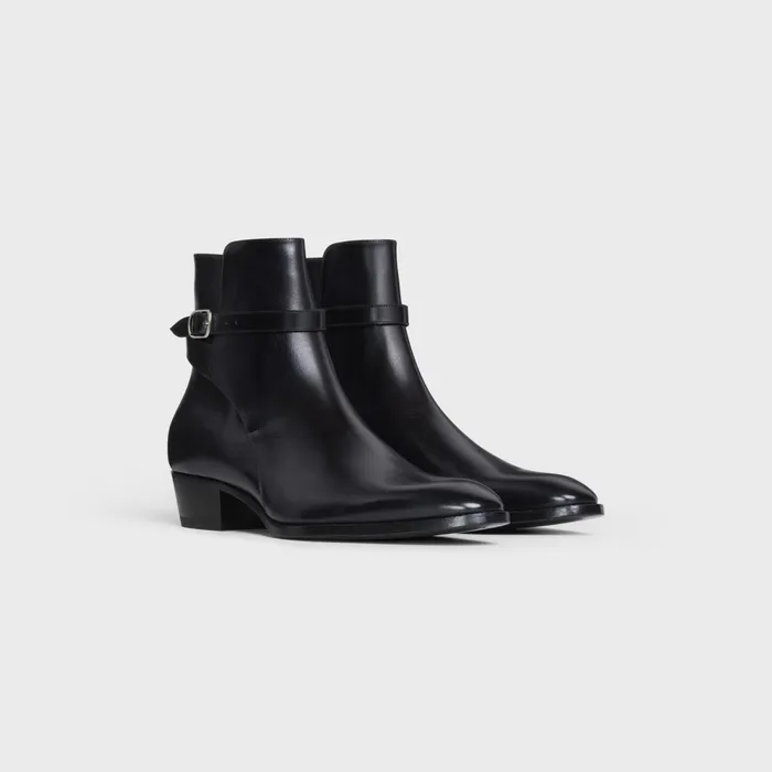 Celine Drugstore Jodhpur Boot In Shiny Calfskin Black Men CELINE BOOTS Celine Drugstore Jodhpur Boot In Shiny Calfskin Black Men CELINE BOOTS
