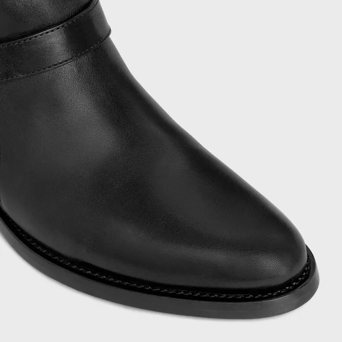 Celine Lyra Triple Buckles Boot In Calfskin Black Women CELINE BOOTS AND ANKLE BOOTS