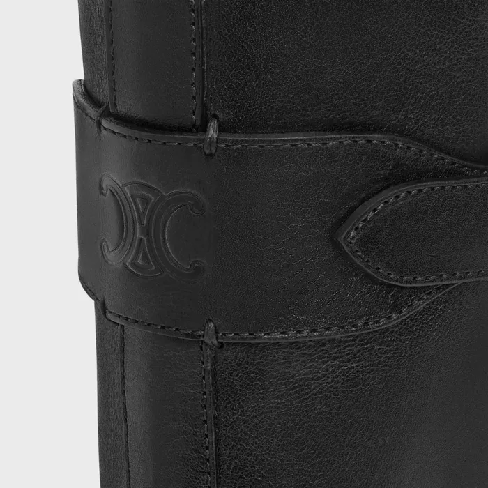 Celine Lyra Triple Buckles Boot In Calfskin Black Women CELINE BOOTS AND ANKLE BOOTS