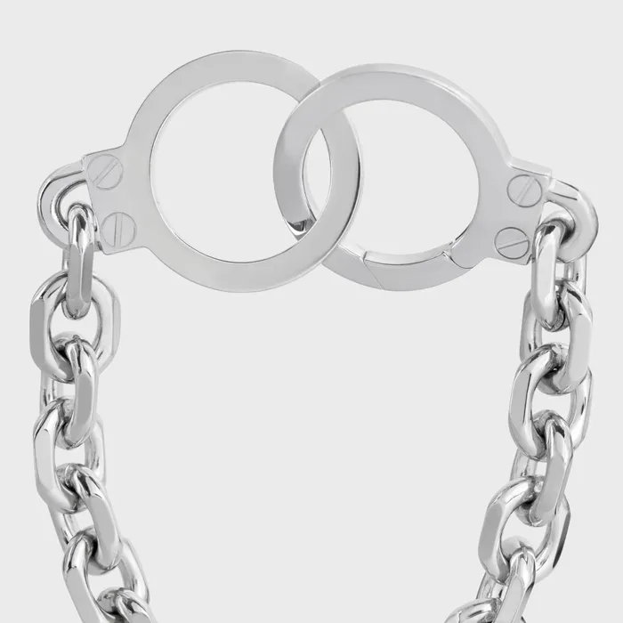 Chane Triomphe Golden Handcuff Bracelet In Sterling Silver With Rhodium Finish Silver Men CELINE BRACELETS and RINGS Chane Triomphe Golden Handcuff Bracelet In Sterling Silver With Rhodium Finish Silver Men CELINE BRACELETS and RINGS