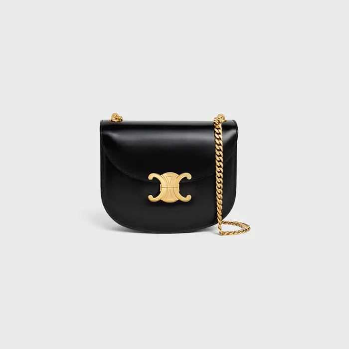 Chain Besace Clea In Shiny Calfskin Black Women CELINE CLEA