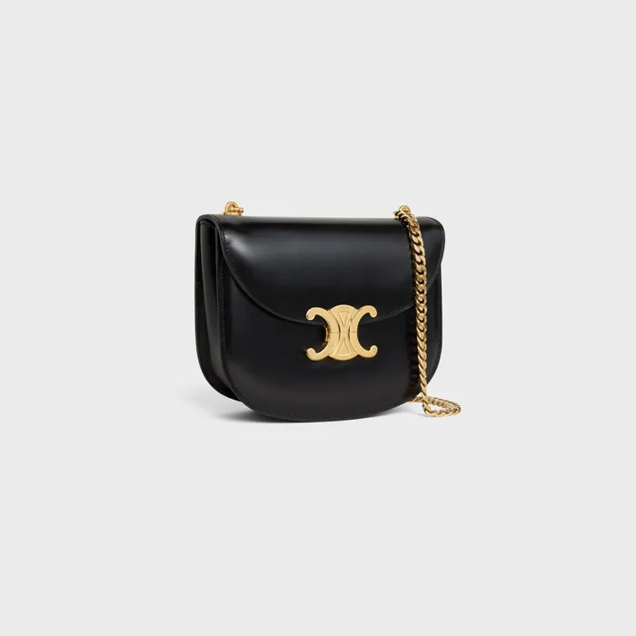 Chain Besace Clea In Shiny Calfskin Black Women CELINE CLEA Chain Besace Clea In Shiny Calfskin Black Women CELINE CLEA