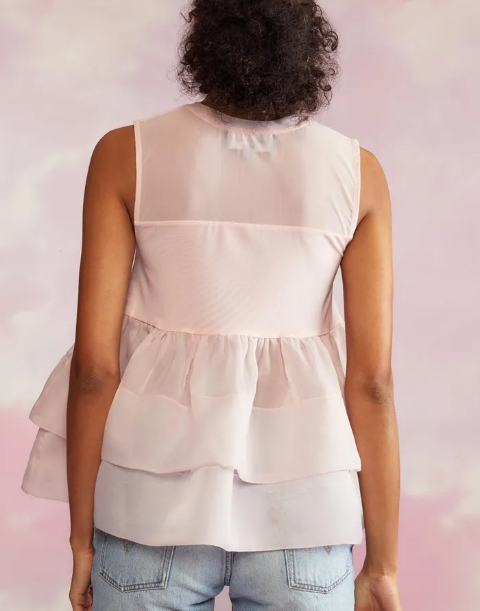Chloe Organza Flower Top 8211 Pink Women Cynthia Rowley Tops