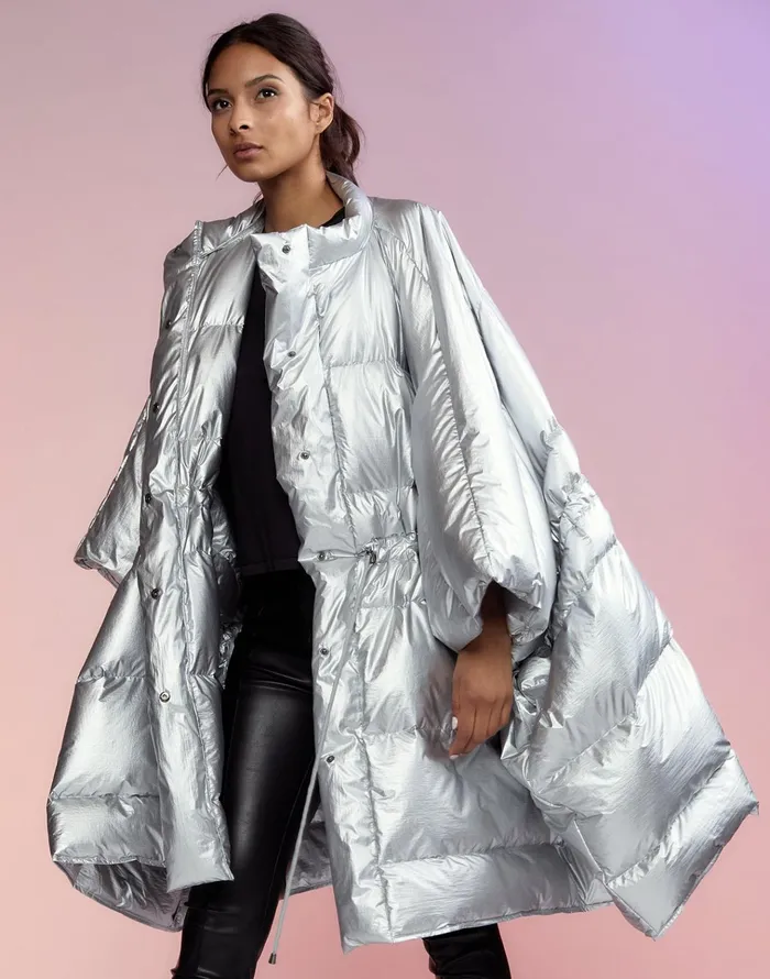 Chrome Puffer Jacket 8211 Silver Women Cynthia Rowley Jackets and Coats