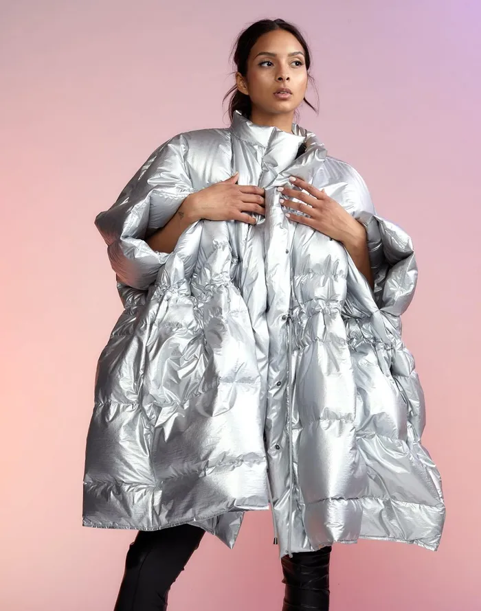 Chrome Puffer Jacket 8211 Silver Women Cynthia Rowley Jackets and Coats