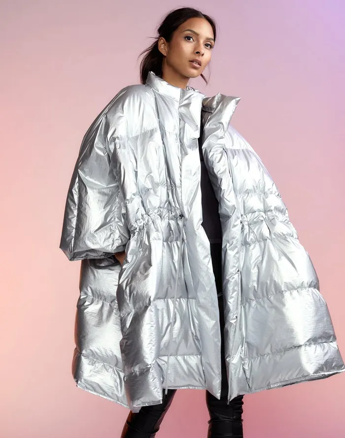 Chrome Puffer Jacket 8211 Silver Women Cynthia Rowley Jackets and Coats