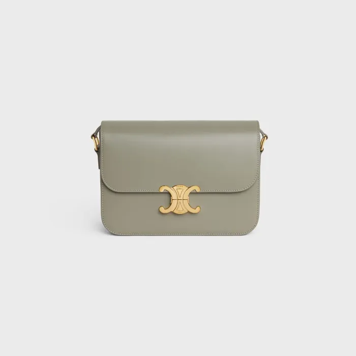 Classique Triomphe Bag In Shiny Calfskin Green Clay Women CELINE TRIOMPHE