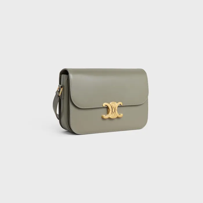 Classique Triomphe Bag In Shiny Calfskin Green Clay Women CELINE TRIOMPHE Classique Triomphe Bag In Shiny Calfskin Green Clay Women CELINE TRIOMPHE