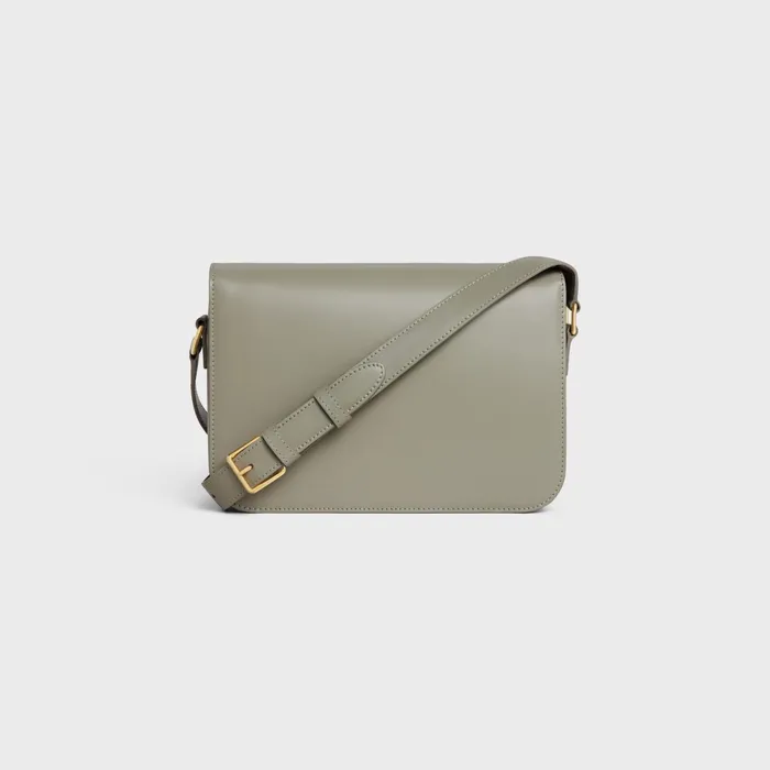 Classique Triomphe Bag In Shiny Calfskin Green Clay Women CELINE TRIOMPHE Classique Triomphe Bag In Shiny Calfskin Green Clay Women CELINE TRIOMPHE
