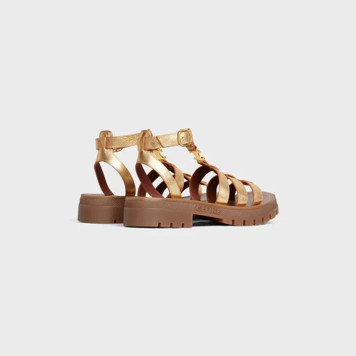 Clea Triomphe Gladiator Chunky Sandal In Metalized Calfskin Gold Women CELINE SANDALS
