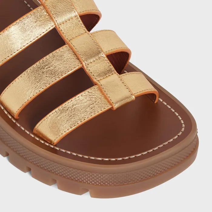 Clea Triomphe Gladiator Chunky Sandal In Metalized Calfskin Gold Women CELINE SANDALS