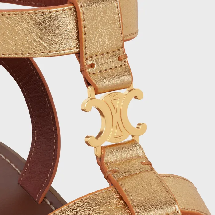 Clea Triomphe Gladiator Chunky Sandal In Metalized Calfskin Gold Women CELINE SANDALS