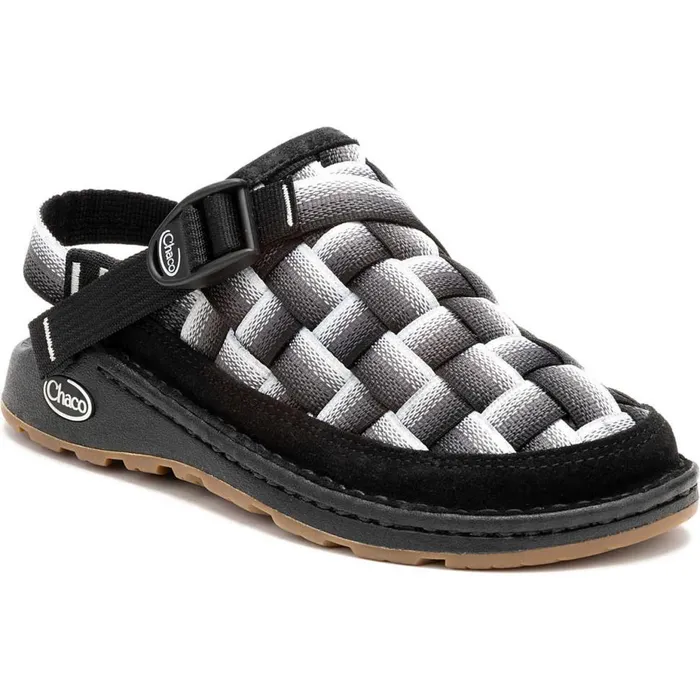 Clogs and SlipOns Women Chaco Canyon Woven Clog Fade Black and White Clogs and SlipOns Women Chaco Canyon Woven Clog Fade Black and White