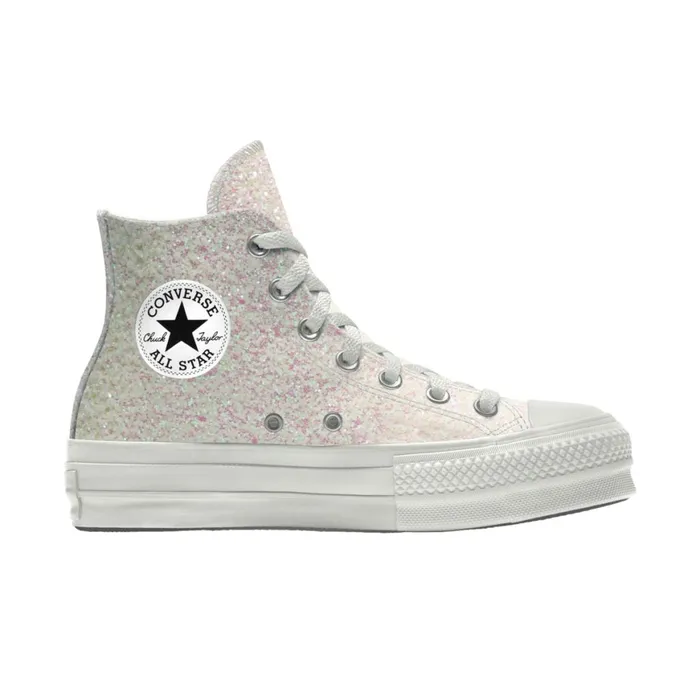 Converse High Top Custom Chuck Taylor All Star Lift Platform Glitter By You White 8211 Women Converse High Top Custom Chuck Taylor All Star Lift Platform Glitter By You White 8211 Women