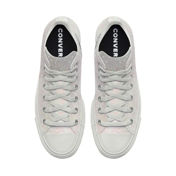 Converse High Top Custom Chuck Taylor All Star Lift Platform Glitter By You White 8211 Women