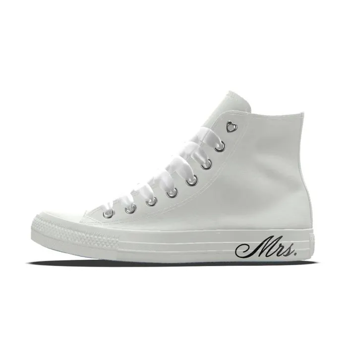 Converse High Top Custom Chuck Taylor All Star Premium Wedding By You White 8211 Women