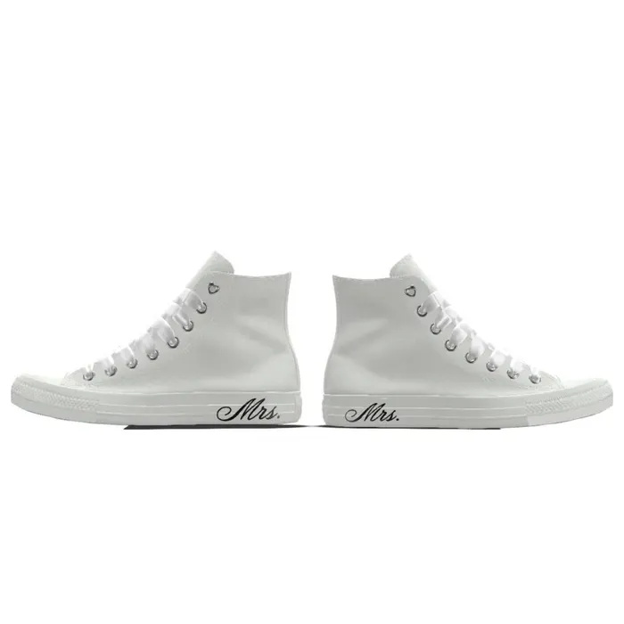 Converse High Top Custom Chuck Taylor All Star Premium Wedding By You White 8211 Women