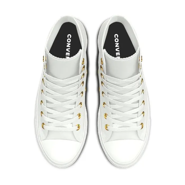 Converse High Top Custom Wedding Chuck Taylor All Star Lift Platform By You White Gold 8211 Women