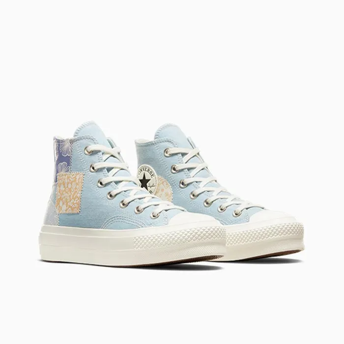 Converse Lift Platforms Chuck Taylor All Star Lift Platform Denim Patchwork Blueblueegret 8211 Women
