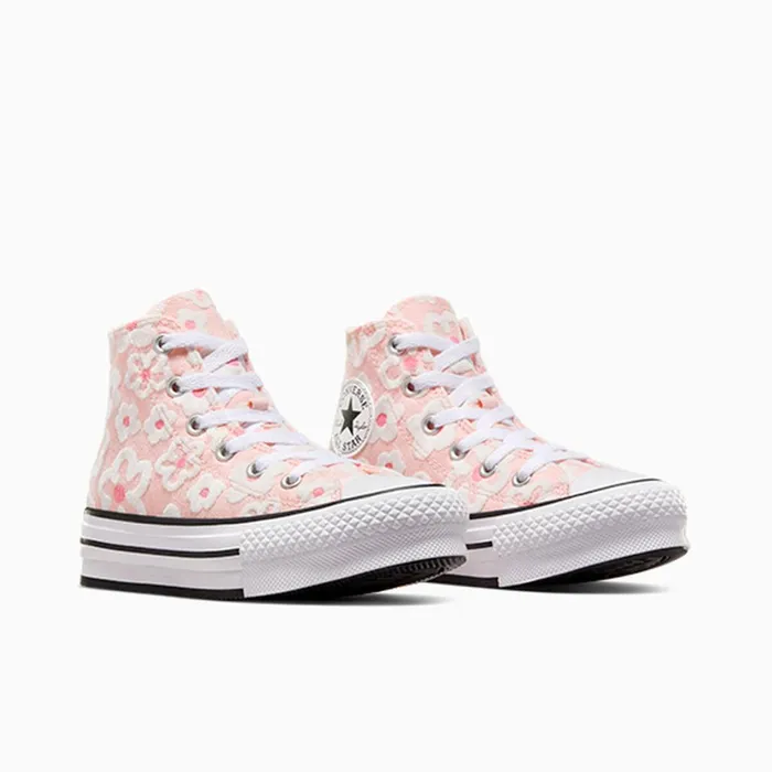 Converse Prints Chuck Taylor All Star Lift Platform Floral Embroidery Donut Glazeoops Pinkwhite 8211 Kids