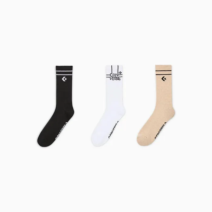 Converse Socks 3Pack Linear Logo Crew Socks Whiteconverse Blacknutty Gra 8211 Men Converse Socks 3Pack Linear Logo Crew Socks Whiteconverse Blacknutty Gra 8211 Men