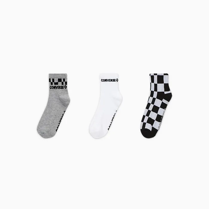 Converse Socks 3Pack Skewed Check Quarter Socks Converse Black Whitewhitelg 8211 Men Converse Socks 3Pack Skewed Check Quarter Socks Converse Black Whitewhitelg 8211 Men
